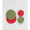 Hello Honey® 4" Red & Green Handmade Wool Felt Ball Coaster Set